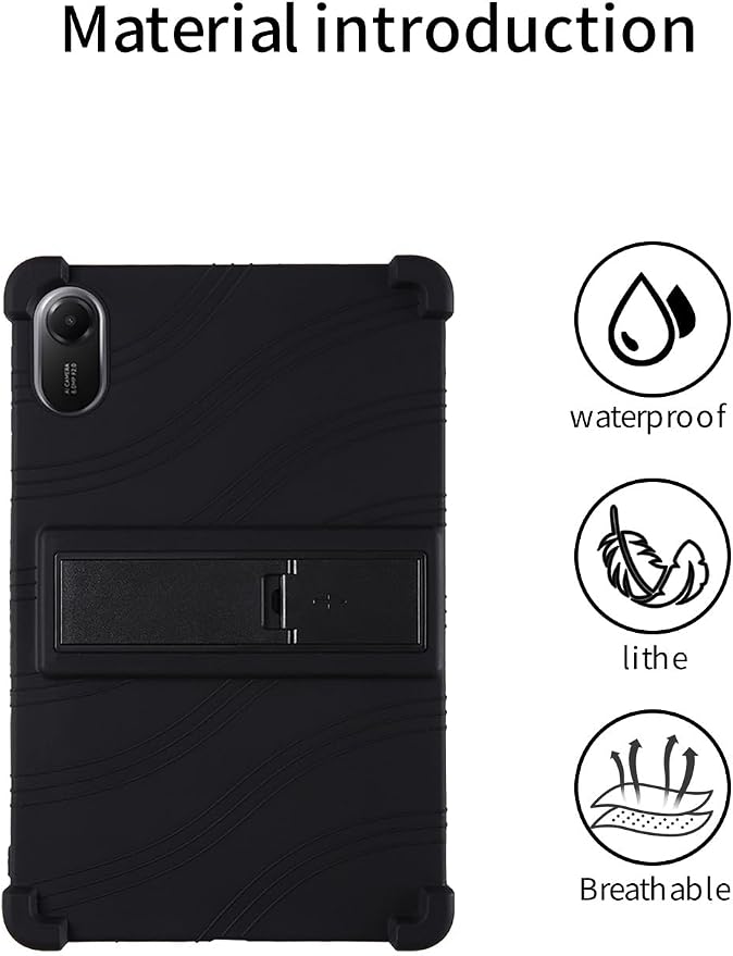 for Xiaomi Redmi Pad 2 Tablet 11 inch Tablet CaseBOVUGAC Soft Silicone Adjustable Stand Shockproof Kids Friendly for Redmi Pad 2 11 Tablet(Black)