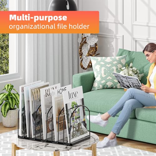 Simple Trending 2 Pack 9 Section Metal File Sorter Organizer for Desk Home Office, Black - style: 2BK- 7 Section Black
