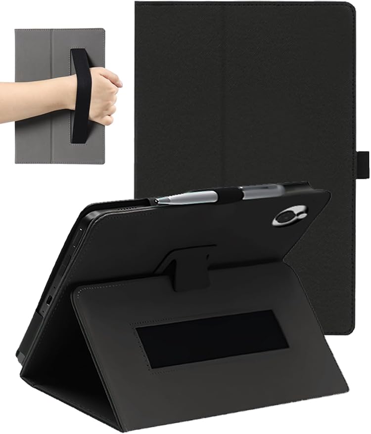 Case for Wacom MovinkPad 11 Tablet 11 Inch (Black) | PU Leather Folding Cover with Pen Holder and Wrist Strap Business Travel Portable