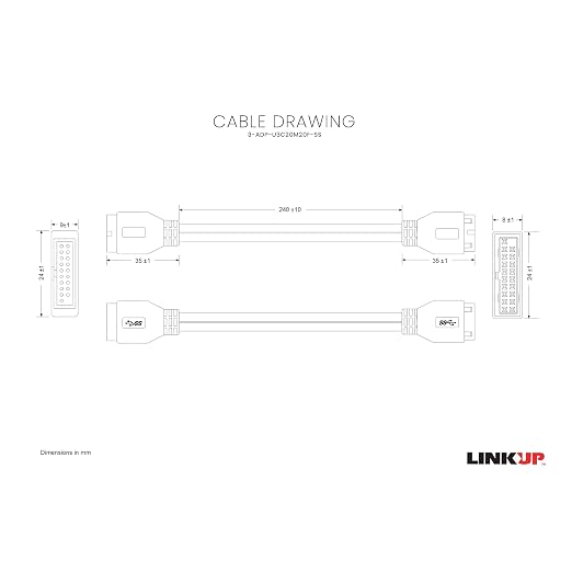 LINKUP USB 3.2 Gen2 Internal Adapter | 20-Pin Header to USB-A | 10Gbps male to female for PC front panel