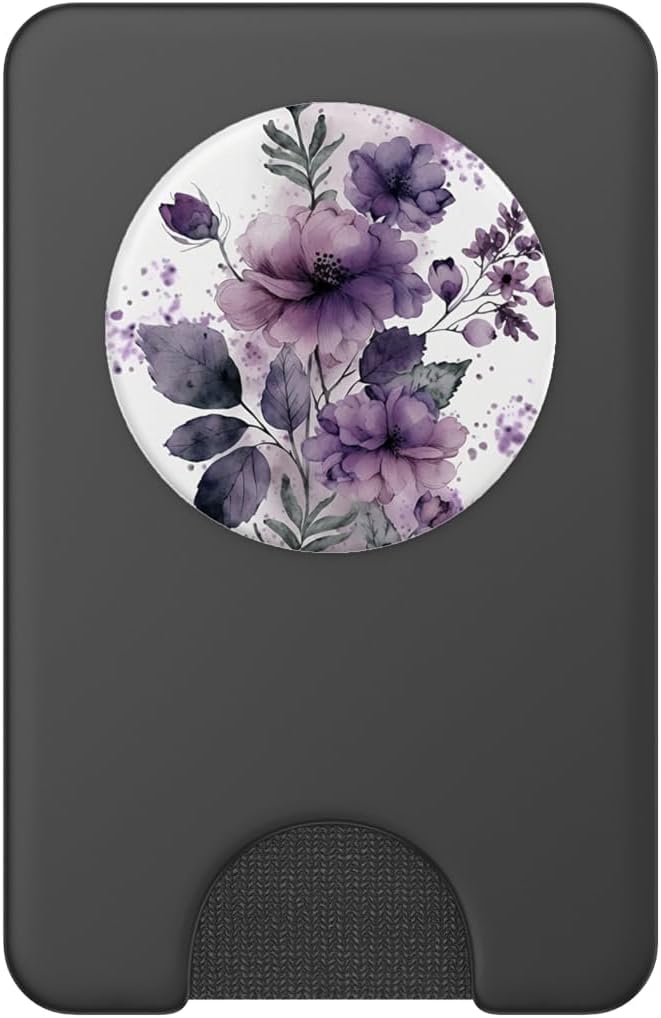 Purple Lavender Blossom Leaves Flower Floral Girly PopSockets Adhesive PopGrip