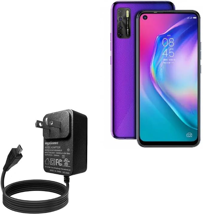 BoxWave Charger Compatible with Tecno Camon 15 - Wall Charger Direct (15W) Rapid Charge Your Device with Built-in 3ft Cable