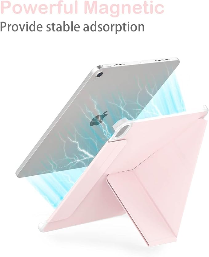 Feams Y Fold Folio for iPad Air 11-inch M4 2026/ M3 2025 / M2 2024 iPad Air 5th/4th Generation 2022/2020 10.9 Inch Y-Shaped Stand Magnetic Attachment Back Cover with Clasp &amp Auto Sleep Black