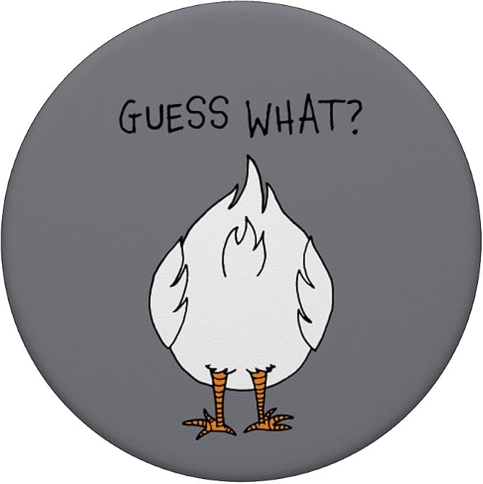 Funny Corny Dad Joke design Guess What Chicken Butt PopSockets Swappable PopGrip