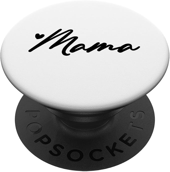 Black White Heart Mama PopSockets Adhesive PopGrip