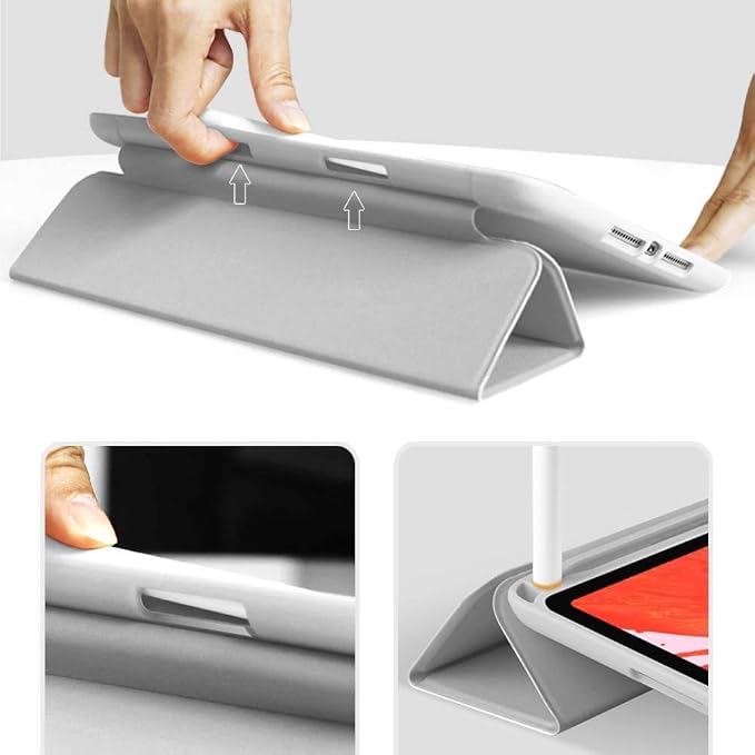 Aoub Case for iPad mini 5 2019 7.9 inch with Pencil Holder Black | for iPad mini 5th Generation 7.9 inch Auto Sleep/Wake Slim Lightweight Trifold Stand Smart Cover Soft TPU Back Case