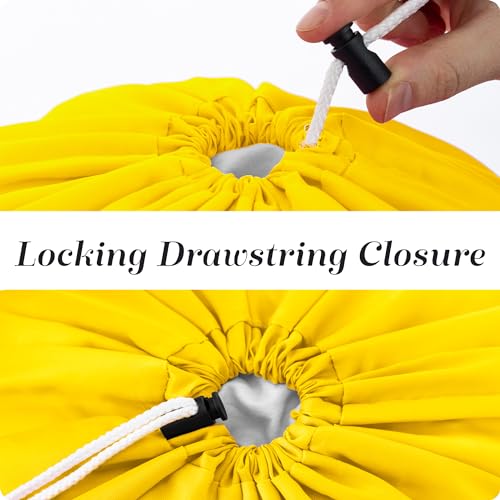 Nylon XL Laundry Bag - Locking Drawstring Closure, Machine Washable, These Large Bags Will Fit a Laundry Basket and Strong Enough to Carry up to Two Loads of Clothes (Yellow | 30" x 40") - color: Yellow, size: 30" x 40"