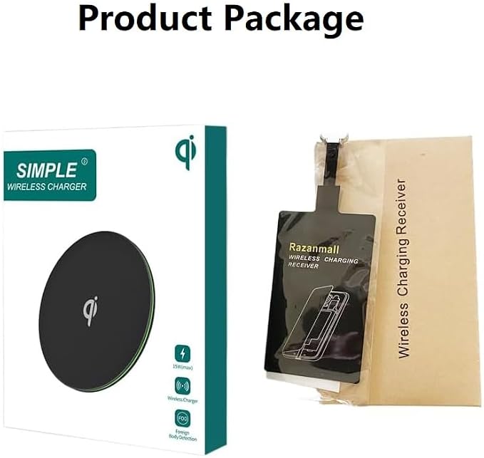 External Type-C Wireless Charging Adapter for Samsung Galaxy A54 A34 A24 A14 5G Phone with Qi Charger PAD