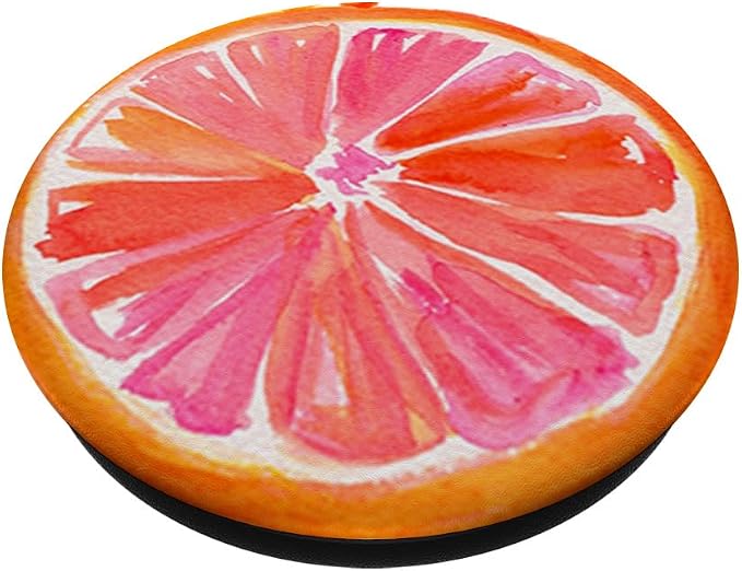 Cute Pink Grapefruit Design Tasty Summer Citrus on White PopSockets Adhesive PopGrip