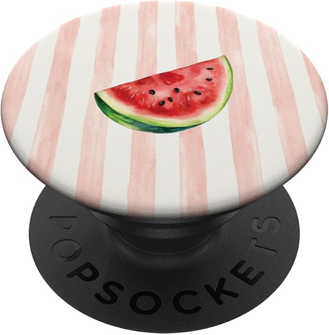 Pink Stripe Watermelon Pattern PopSockets Adhesive PopGrip