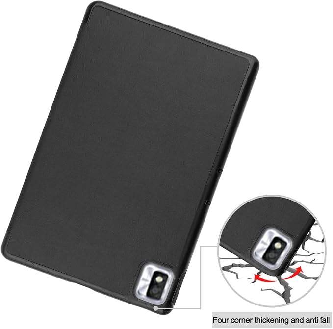 Kepuch Custer Case for TCL Tab 10s 10.1Ultra-Thin PU-Leather Hard Shell Cover for TCL Tab 10s 10.1 - Black