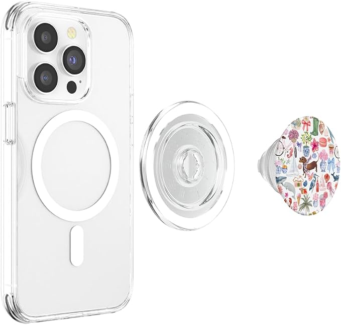 Aesthetic European Summer Bow Cute Dachshund Collage Art PopSockets PopGrip for MagSafe