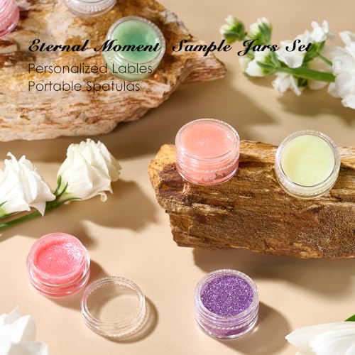 50 Pack 5 Gram 0.17OZ Clear Plastic Containers with Transparent Lids, Small Round Cosmetic Jars Makeup Travel Containers Jar for Cream, Bead, Eye Shadow, Samples, Lotions, Powders, Lip Gloss - color: Clear Lid, size: 0.17 Ounce