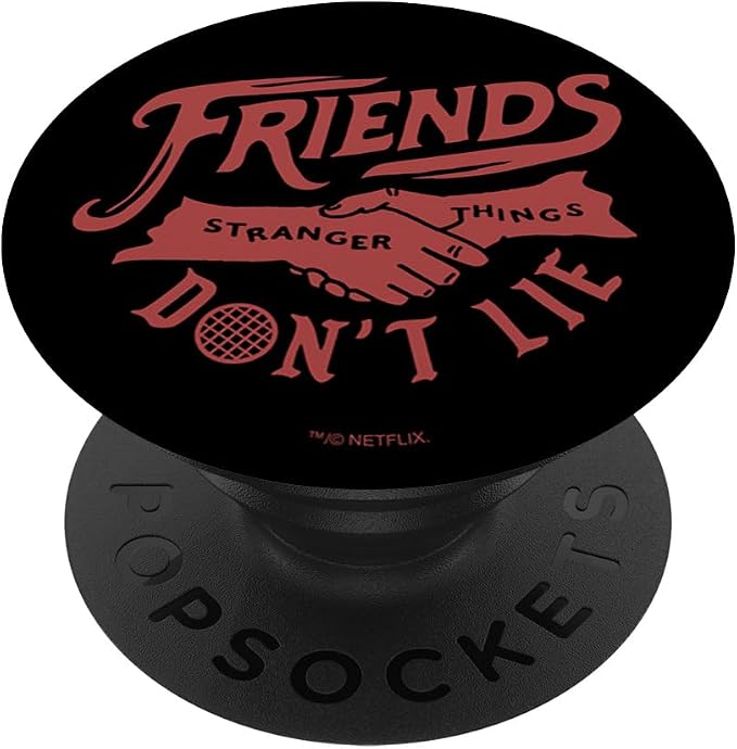Stranger Things Friends Don't Lie Text Handshake PopSockets Standard PopGrip
