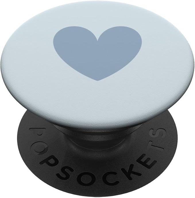 Pale Blue Cute Heart Minimalist Heart Love PopSockets Adhesive PopGrip