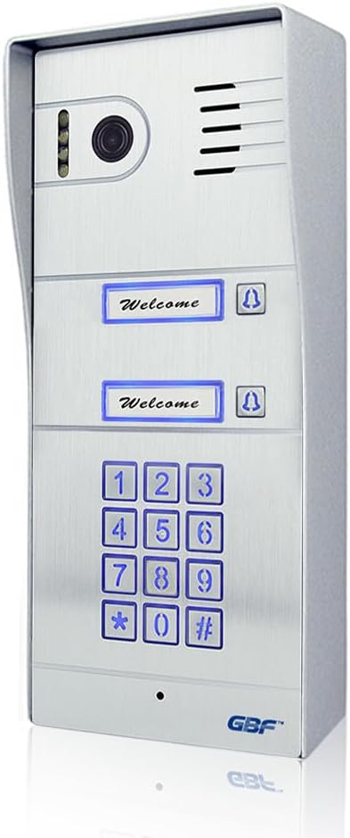 GBF Smart Full IP Video Door Station/Smart Video Intercom System for 2 Unit Apartment (GBF-PL963PM2U-POE)- 1080P Camera, Built in POE, Control Two Locks remotely
