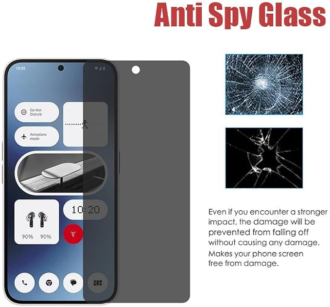 for Nothing Phone (2a) Privacy Screen Protector [2pack] Anti-spy Anti-Scratch Easy Install Tempered Glass for Nothing Phone (2a) 6.5