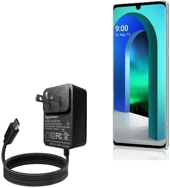 BoxWave Charger Compatible with LG Velvet - Wall Charger Direct (15W) Rapid Charge Your Device with Built-in 3ft Cable