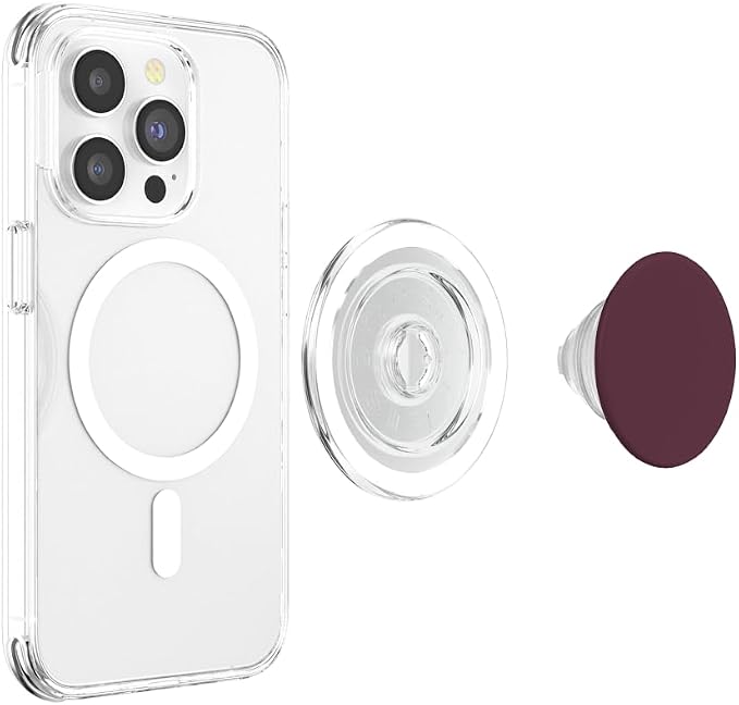 Cute Simple Minimalist Color Wine Red PopSockets PopGrip for MagSafe