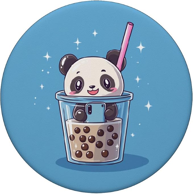 Panda Bear Wildlife Animal Zoo Zookeeper Boba Tea PopSockets PopGrip for MagSafe