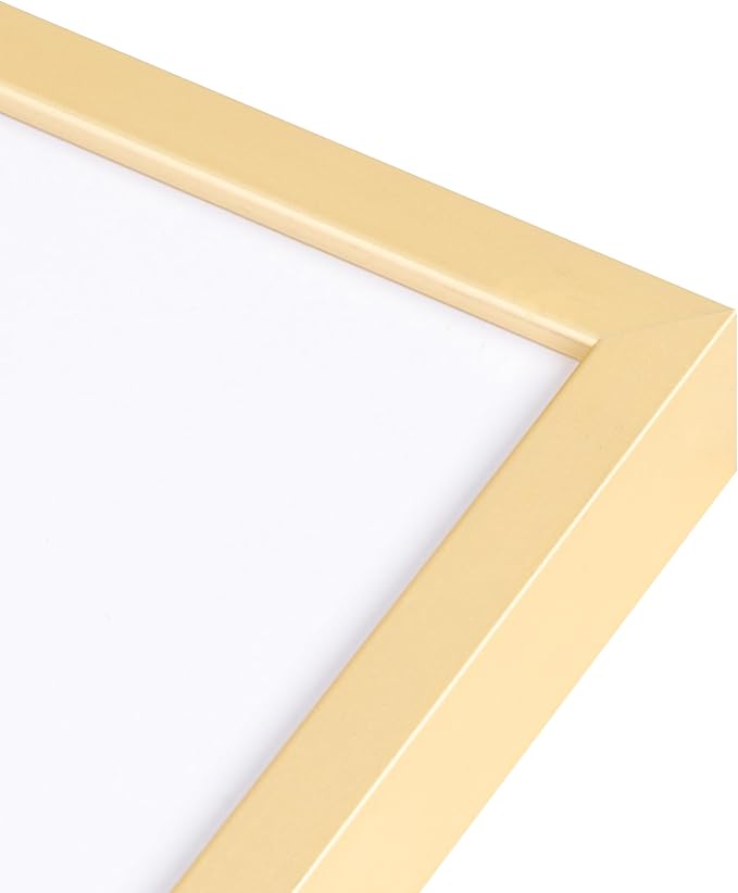 5x7 Gold Picture Frame | Metal 5x7 Frame With Mat For 4x6 | 5 x 7 Aluminum Photo Frame | Plexiglass And Hanging Hardware Included | 5 By 7 Picture Frame | Gold