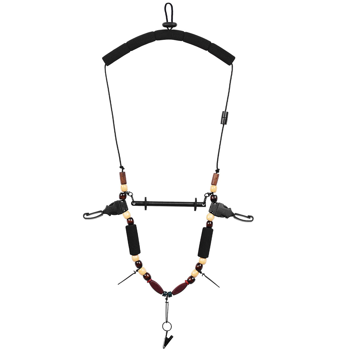 SF Fly Fishing Lanyard Around Neck Unloaded Necklace Black Adjustable Tool Holder with Foam Neck Strap Horizontal Tippet Bar Quick Release for Fishing Accessories(Only Lanyard)
