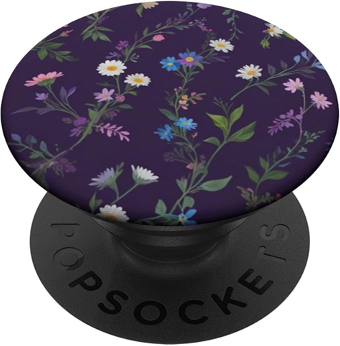 Cute Dark Purple Wildflowers Floral Flowers PopSockets Adhesive PopGrip