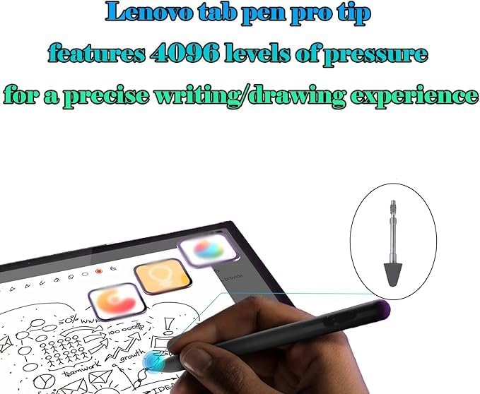 Alovexiong Tab Pen Pro Tips Replacement Compatible with Lenovo Tab Pen Pro 4096 Pressure Sensitivity Wear-Resistant Grey