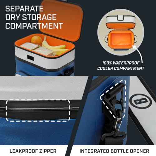 Bushnell Soft Cooler | Insulated Portable Ice Chest The Best Cooler for Lunch, Beach, Drinks, Beverages, Travel, Camping, Picnic, Leak-Proof with Waterproof Zipper - 20 Can Capacity¡¦