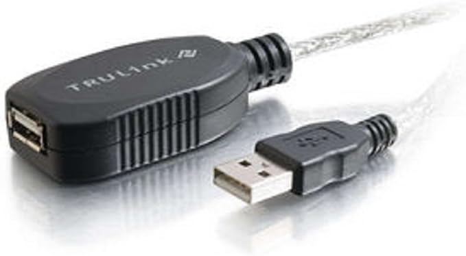 C2G 52107 USB A to A Long USB Extension Cable 6.56 Feet (2 Meters) Black (Pack of 2)