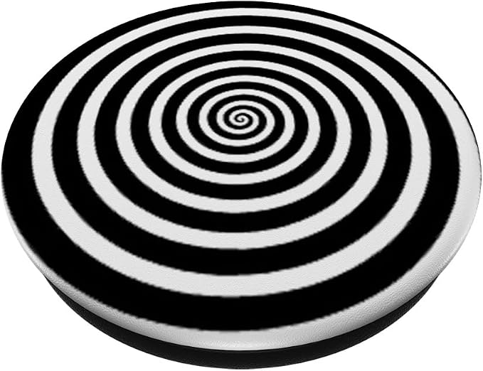 Fun Optical Illusion Circle Swirl Design Black and White PopSockets Adhesive PopGrip