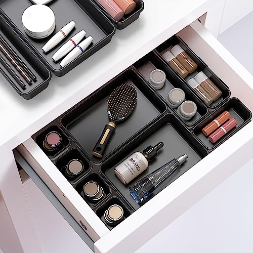 Simple Houseware Interlocking Desk Drawer Bins Organizer, 42 Packs, Black - size: Pack of 42
