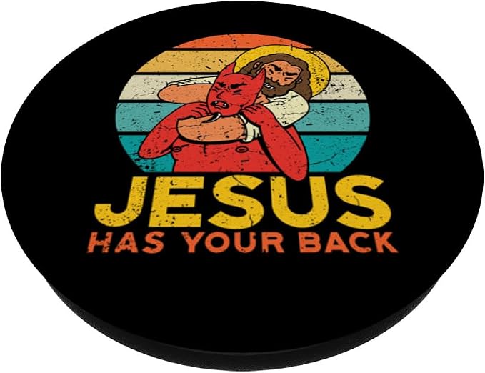 Jesus Has Your Back Jiu Jitsu Chokehold Funny Meme PopSockets Adhesive PopGrip