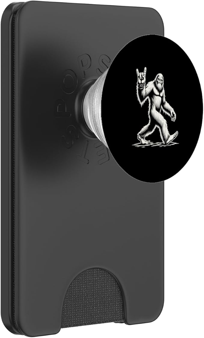 Retro Vintage Bigfoot Silhouette Sasquatch Rock 'N Roll PopSockets PopGrip for MagSafe