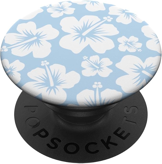Blue Hibiscus Flowers PopSockets Adhesive PopGrip