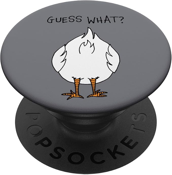 Funny Corny Dad Joke design Guess What Chicken Butt PopSockets Swappable PopGrip