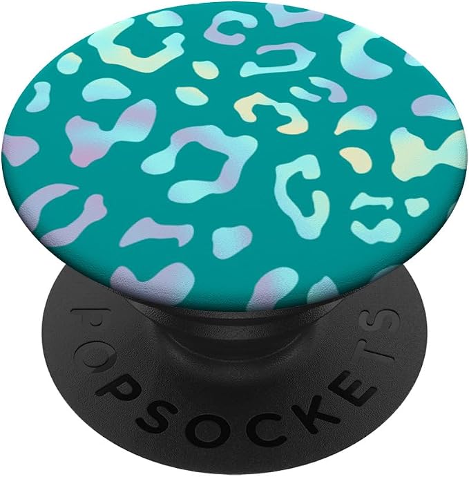 Rainbow Leopard Cheetah Teal PopSockets Adhesive PopGrip