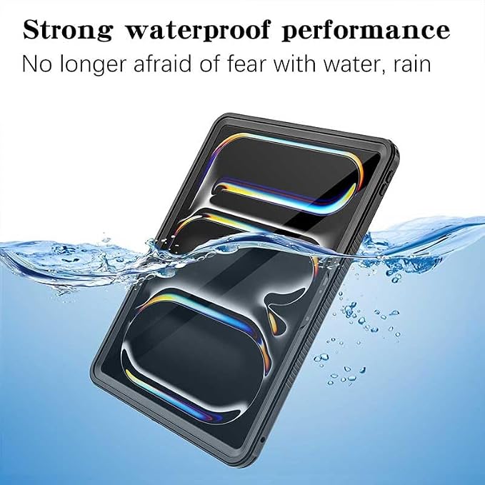 Compatible for iPad Pro 13 inch Case M4 M5 2024/2025【IP68 Waterproof】 Clear with Lanyard 【Built-in Screen Protector】 Rugged Cover Dustproof Underwater Diving Dust Shockproof Drop