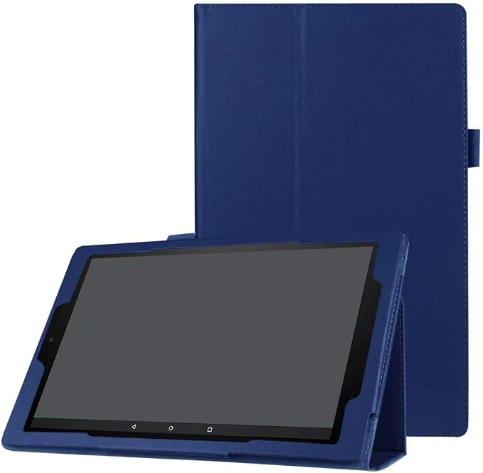 Tablet Cover for Amazon Kindle Fire HD10 7th 9th Generation(2017/2019 Release) Ultra Slim Folio Stand Lightweight Leather Case for Kindle Fire HD 10 7th 9th Gen 10.1 (KST-Dark Blue)