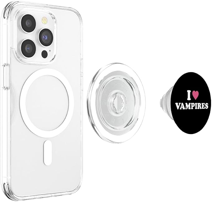 I Love Vampires Pink Emo Goth Boys Girls PopSockets Standard PopGrip