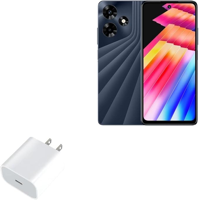 BoxWave Charger Compatible with Infinix Hot 30 - PD GAN miniCube (30W) 30W Tiny PD GAN Type-C Wall Charger - Winter White