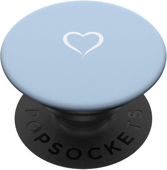 Baby Blue / Pastel Blue Hand Drawn Heart Love Minimalist PopSockets Swappable PopGrip