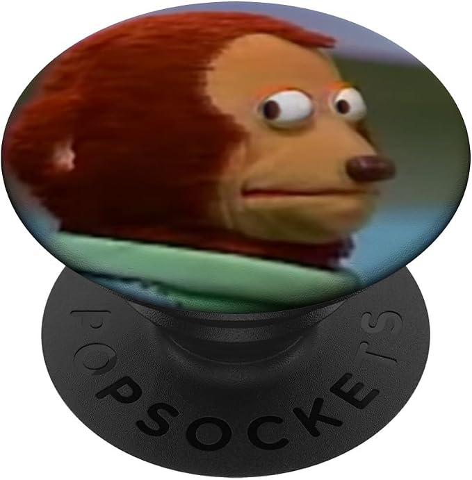 Meme Monkey Stuffed Hiding a Secret Funny Picture Design PopSockets Standard PopGrip