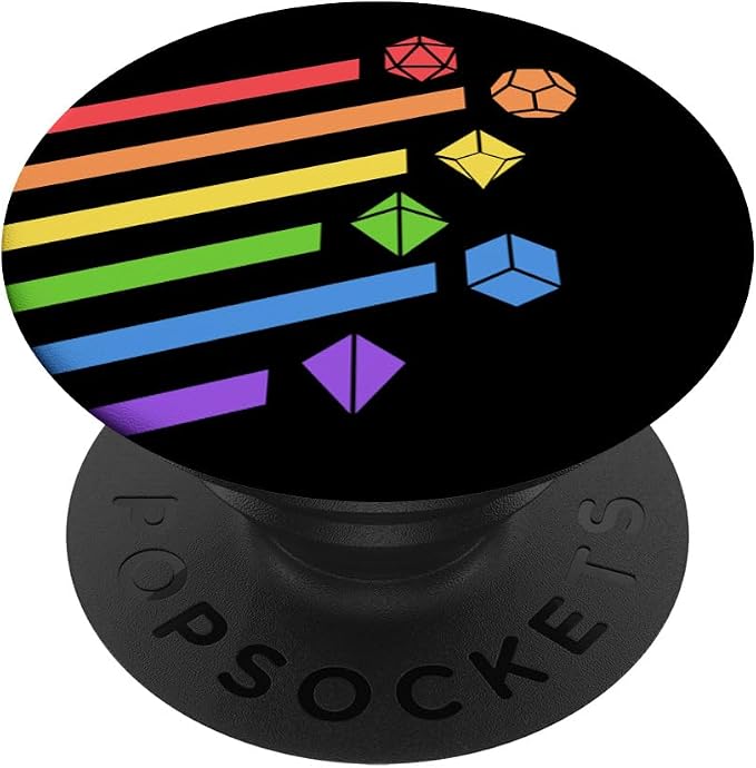 Minimalist Polyhedral Dice Set Colors D20 Collector Nerdy PopSockets Adhesive PopGrip