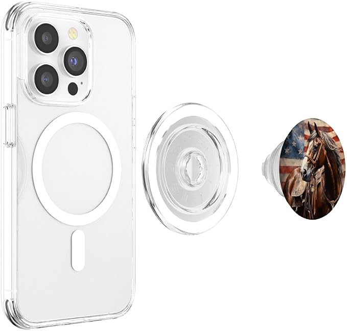 Patriotic Horse American Flag USA PopSockets Adhesive PopGrip