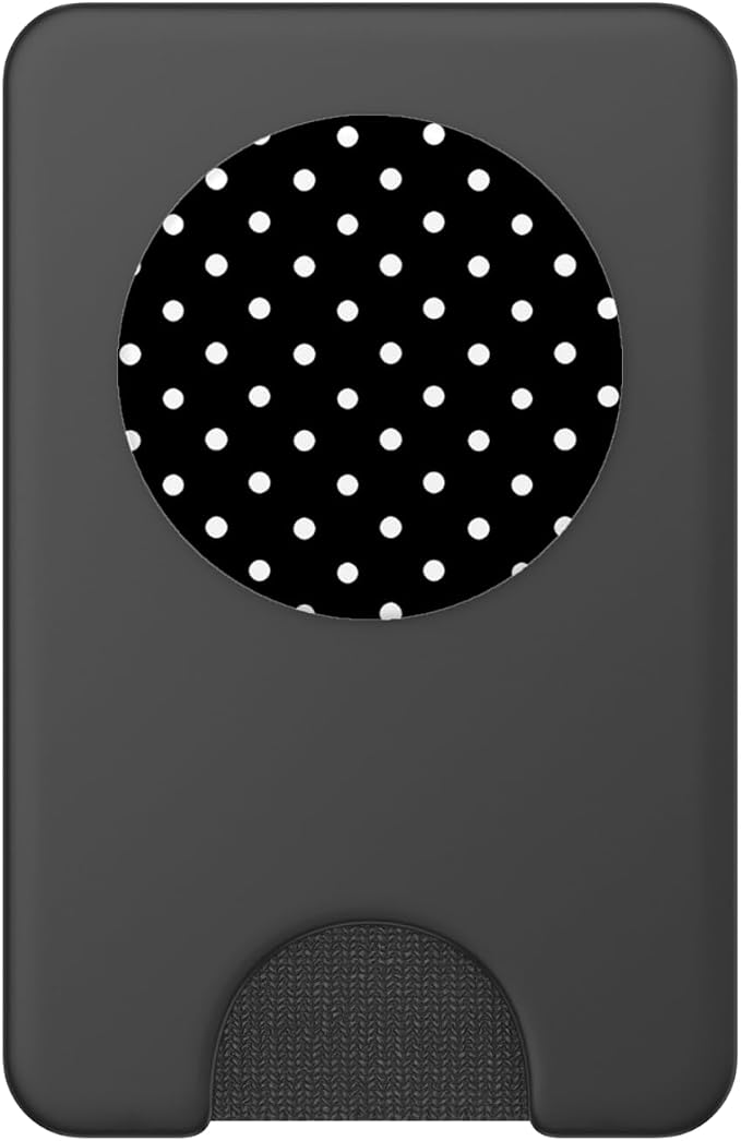 Black White Polka Dots Retro 70s 80s Classic Women Gift PopSockets Adhesive PopGrip