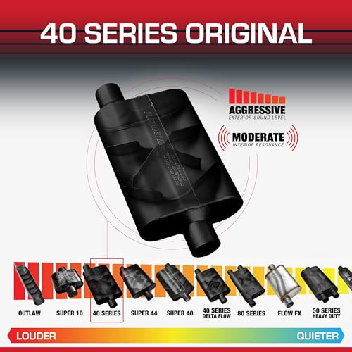Flowmaster 40 Series Original Chambered Muffler ? 2.50¡± Offset In / 2.50¡± Center Out ? Aggressive Sound ? 16-Gauge Aluminized Steel ? For Muscle Cars, Street Rods, Trucks, SUVs & Strip Builds (42541)