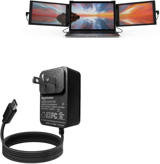 BoxWave Charger Compatible with Xebec Tri-Screen - Wall Charger Direct (15W) Rapid Charge Your Device with Built-in 3ft Cable