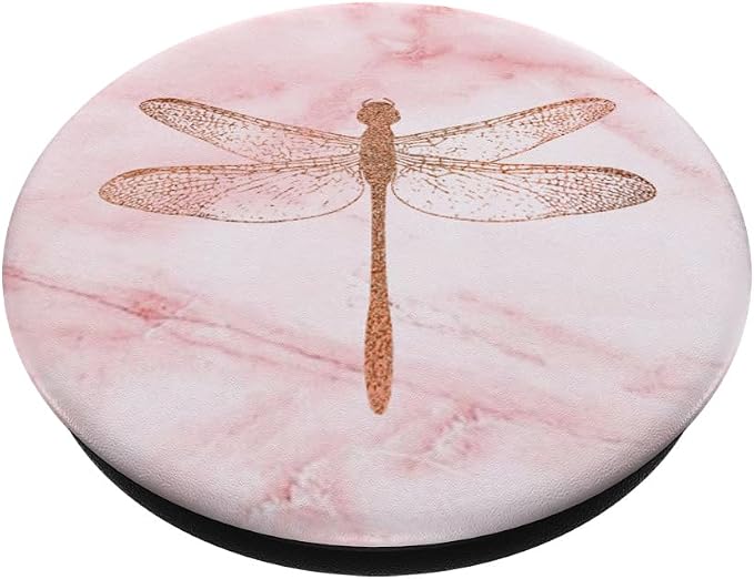 Rose Dragonfly Pink White PopSockets Adhesive PopGrip