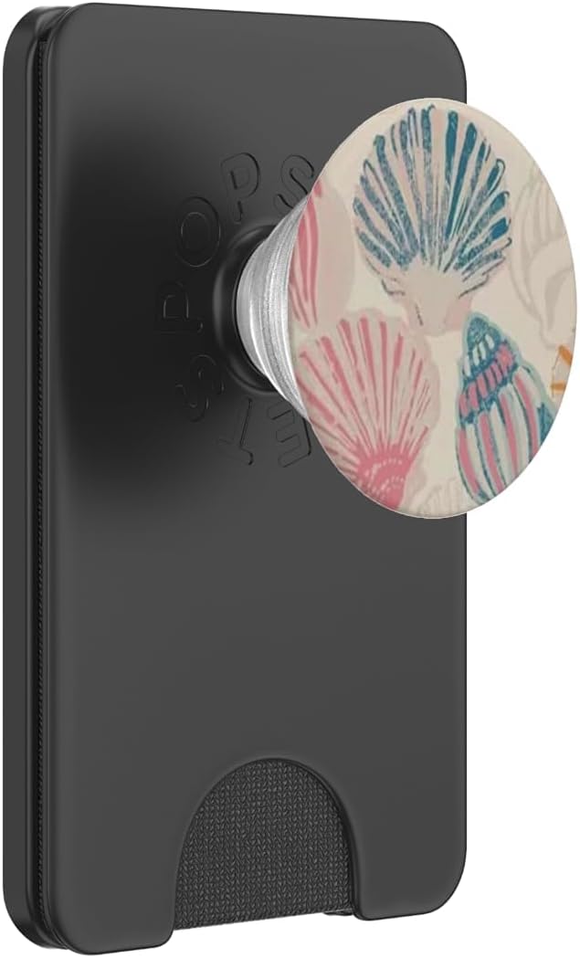 Pink Sea Shell Art PopSockets PopWallet for MagSafe